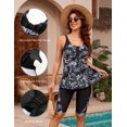 thumbnail image 4 of Set Tankini Hanna Nikole 2025 para mujer con pantalones cortos capris, 4 of 6