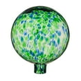 thumbnail image 3 of Evergreen 10" Art Glass Turquoise Confetti Gazing Ball with Stand Garden and Yard Decor, 3 of 6