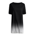thumbnail image 3 of FVWITLYH Robes de Soirée pour Femmes Robe Vintage Imprimée Patchwork Col Rond Manches Courtes Été Grande Taille Maxi Robe Noire,m, 3 of 4