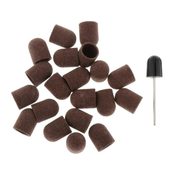Cinturones Yinane 20 Piezas Tapas Abrasivas Brocas Manicura Pedicura 1 Pieza Taladro Marrón