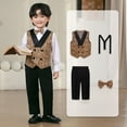 thumbnail image 2 of FAOWME Child Boys Vest Suits 4 Piece Outfits Tuxedo Sets For Kids Formal Suit For Boys With Vest And Pants Bowtie Strap Suspender Sets Slim Clothes Sets Leisure O-Neck Dailywear, 2 of 9
