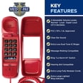 thumbnail image 5 of Med-Pat Trimline Corded Phone with Ring Light Indicator and Volume Control, Red, 1 Count, 5 of 8