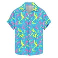 thumbnail image 1 of Camisas Hawaianas de Manga Corta Solapa Impresa Botón Arriba, Casual de Moda para el Ocio Al Aire Libre Y Vacaciones, 1 of 9