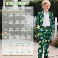 thumbnail image 7 of Xoenoiee Green Shamrock Print Boys' 2-piece Formal Suit Set, St. Patrick's Day Single Breasted Jacket & Straight Leg Dress Pants with Functional Pockets, 7-8 Years, 7 of 7