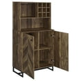 thumbnail image 3 of Mendoza 2-door Home Bar Cabinet Wine Storage Rustic Oak, 3 of 13