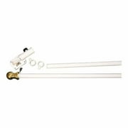 Annin Flagmakers 242 6 ft. 2 Piece White Spinning Flagpole with Ball Top and Adjustable Holder