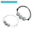 thumbnail image 3 of Uxcell 11mm Pulseras de encanto de voleibol, pulseras de cuentas deportivas, pulseras inspiradoras, negro y blanco, 12 piezas, 3 of 7