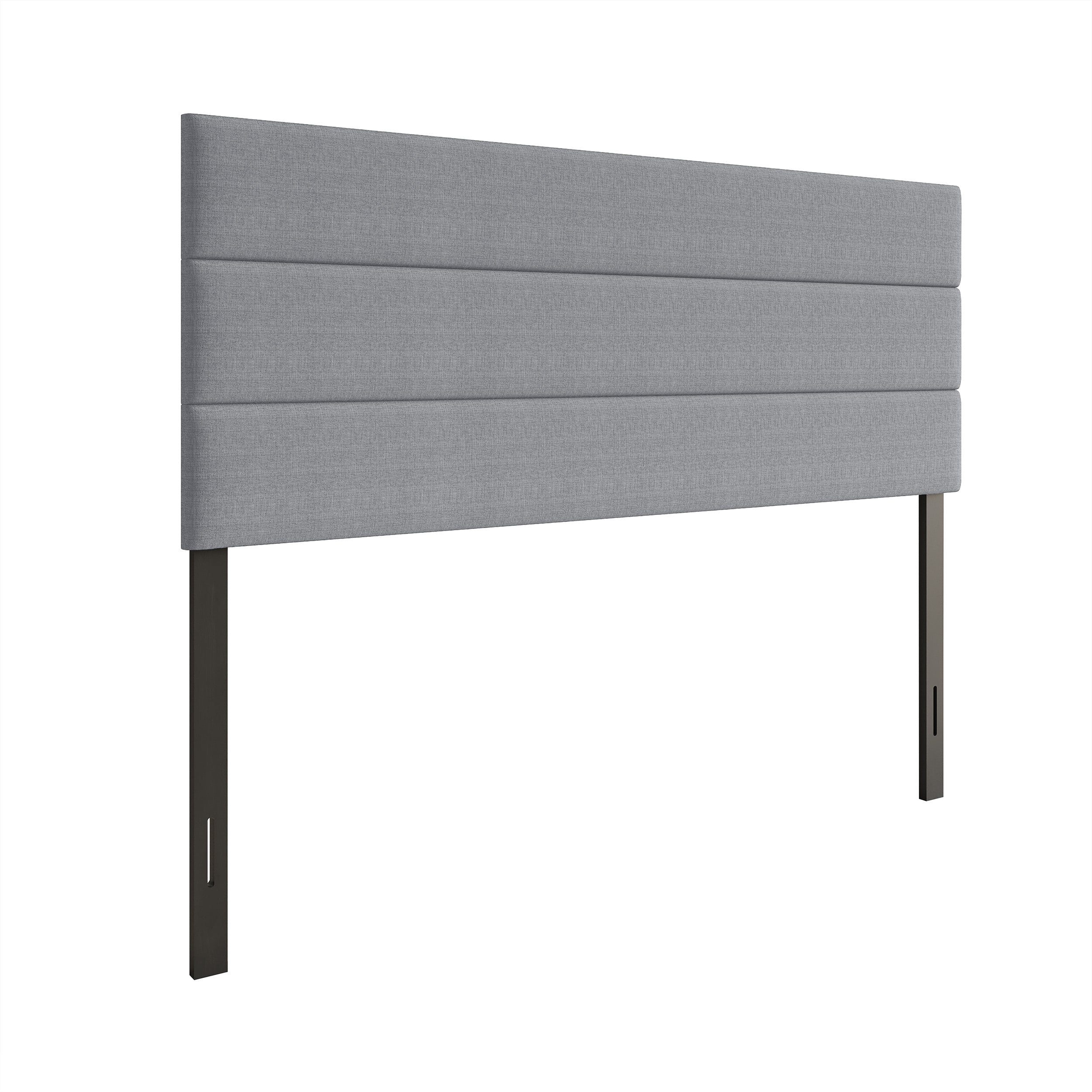 Home Design Etta Queen Upholstered Headboard with Channel Tufting and Foam Padding, Gray, Easy assembly