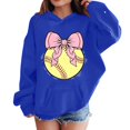 thumbnail image 4 of CPNG Girls Oversized Hoodie Softball Bow Printed Long Sleeve Hooded Pullover Sweatshirt Comfort Loose Casual Hoodie Sweatshirt Tops, 4 of 5