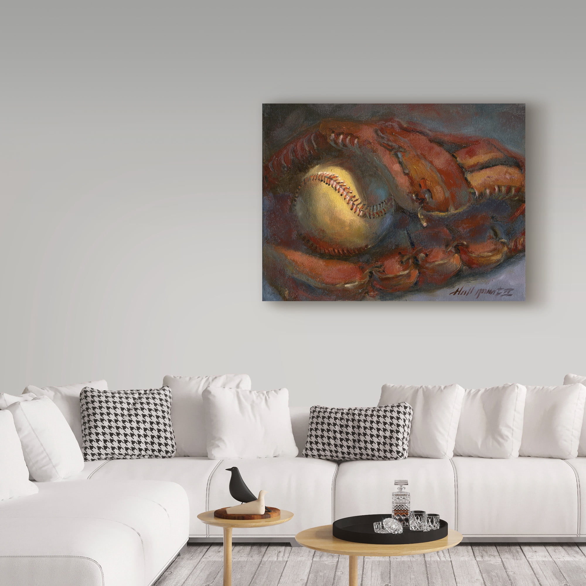 Hall Groat Ii 'Baseball And Mitt' Canvas Art