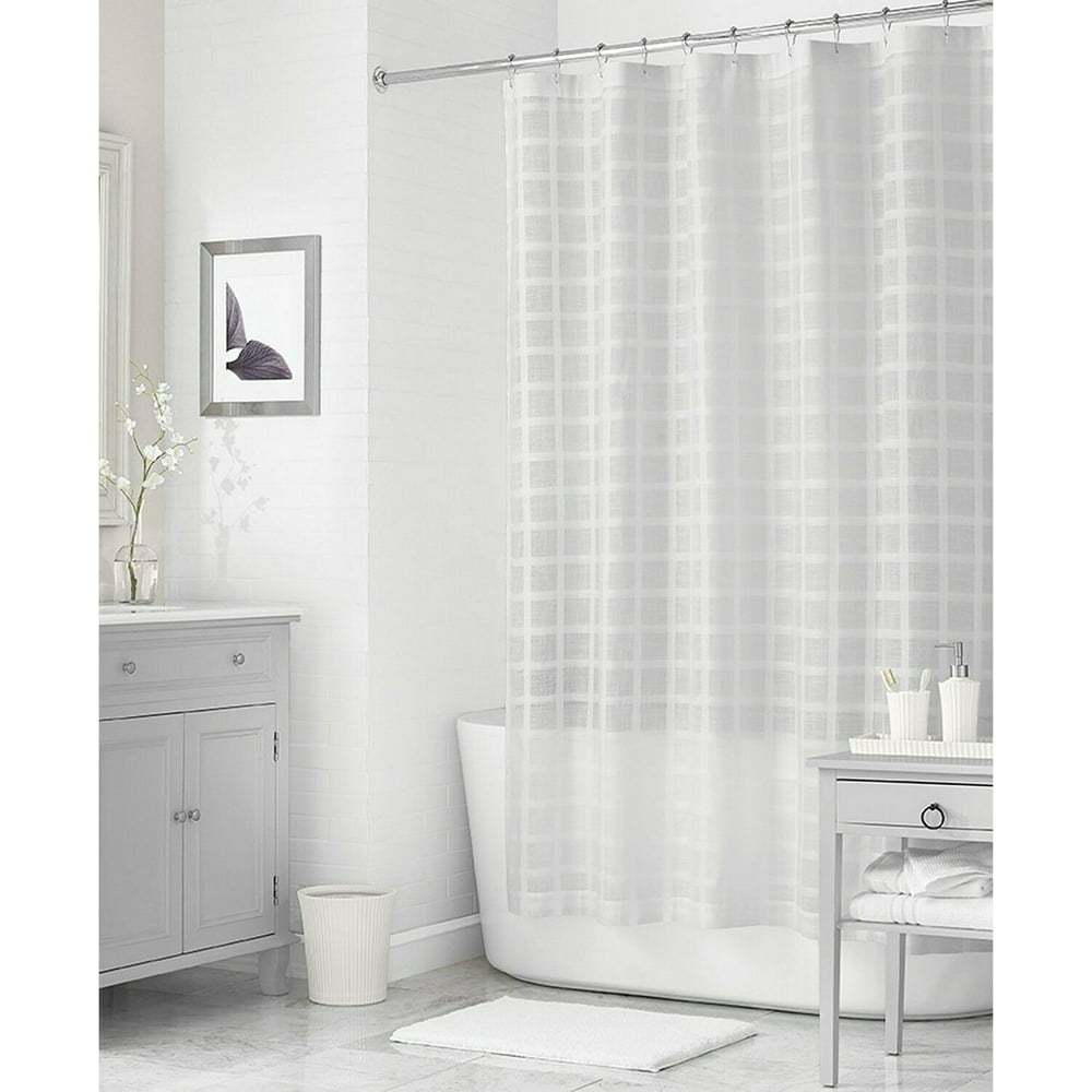 Martha Stewart Collection 72" x 72" Woven Check Square Shower Curtain