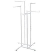 SSWBasics White 4-Way Clothing Rack with Straight Arms