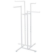 SSWBasics White 4-Way Clothing Rack with Straight Arms