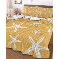 thumbnail image 3 of Quilts Twin Size, Yellow Starfish Coastal Soft Comforter Bedding Set for Bed, Summer Beach Nautical Sea Ocean Lightweight Quilted Bedspread with Pillow Cover(2 Pieces) for All Season, 68x86 Inch, 3 of 9