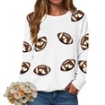 thumbnail image 6 of Godom Womens Sweatshirts Crewneck Rugby Printed Long Sleeve Tops Oversized Pullover Sweatshirt for Women, 6 of 7