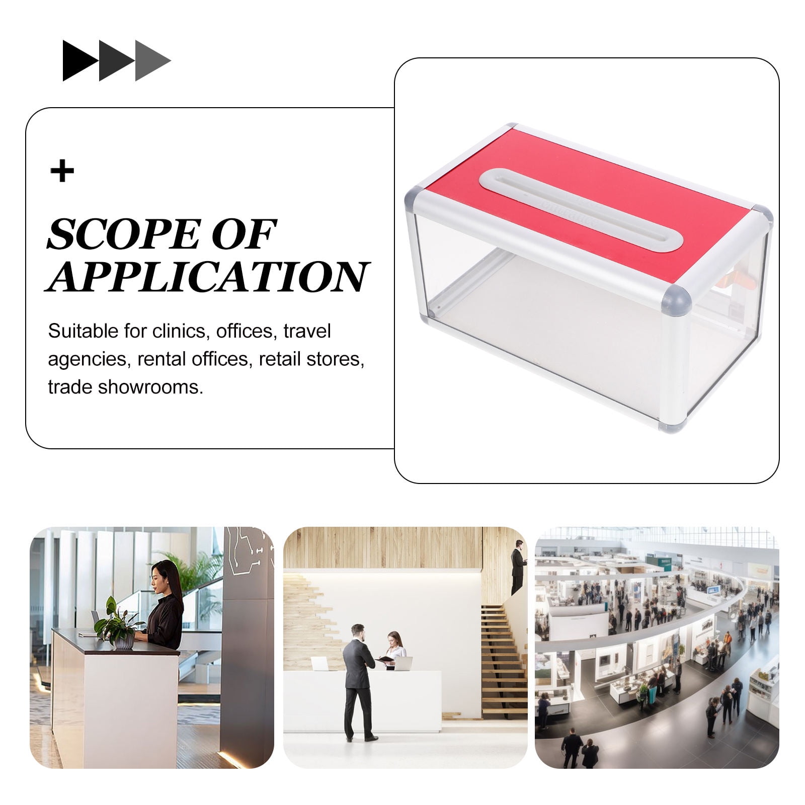 AURARMLET Portable Transparent Business Card Holder with Lock, Aluminum Alloy Desktop Organizer for Office and Home Use