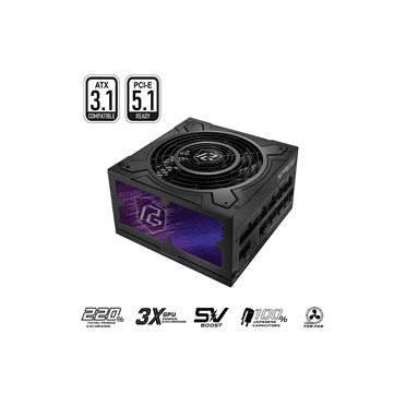ASRock Phantom Gaming PG-850G 850W 80 PLUS GOLD & Cybenetics PLATINUM Full Modular Power Supply, ATX3.1 & PCIe5.1 Ready with Dual Color 12V-2x6 Cable, 10 Years Warranty