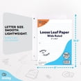 thumbnail image 4 of Loose Leaf Paper Wide Ruled Notebook Paper, 8 x 10.5 Filler Paper White, 3 Hole Punched Binder Paper for 3 Ring Binders, Lined Paper 150 Sheets Per Pack (24 Pack) - By Enday, 4 of 5