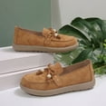 thumbnail image 7 of Domuza Women's Lace-Up Loafers Retro Round Toe Slip On Beaded Comfortable Non Slip Casual Flats Moccasins Shoes for Work Walking Coffee 6.5（EU-37）, 7 of 7