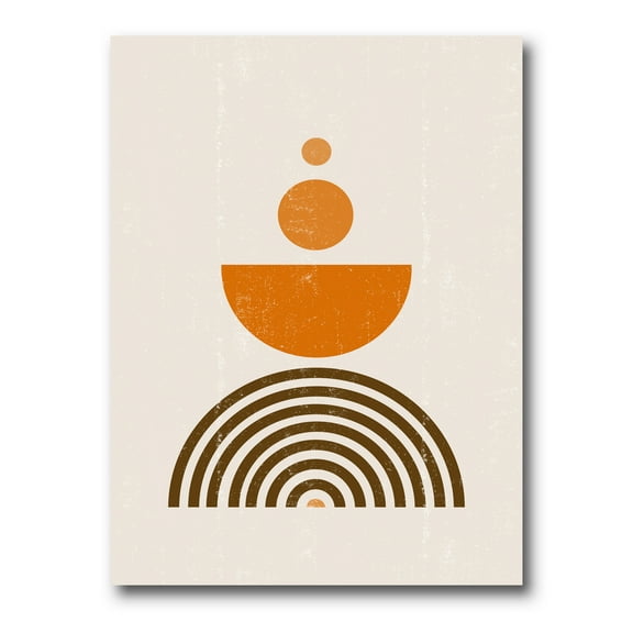 Abstract Rainbow Moon and Sun In Earth Tones V 12 in x 8 in Painting Canvas Art Print, by Designart