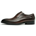 thumbnail image 2 of Santimon Coffee Dress Shoes for Men Brogue Lace up Oxford Shoes Business Formal Shoes for Wedding Party US 12, 2 of 8
