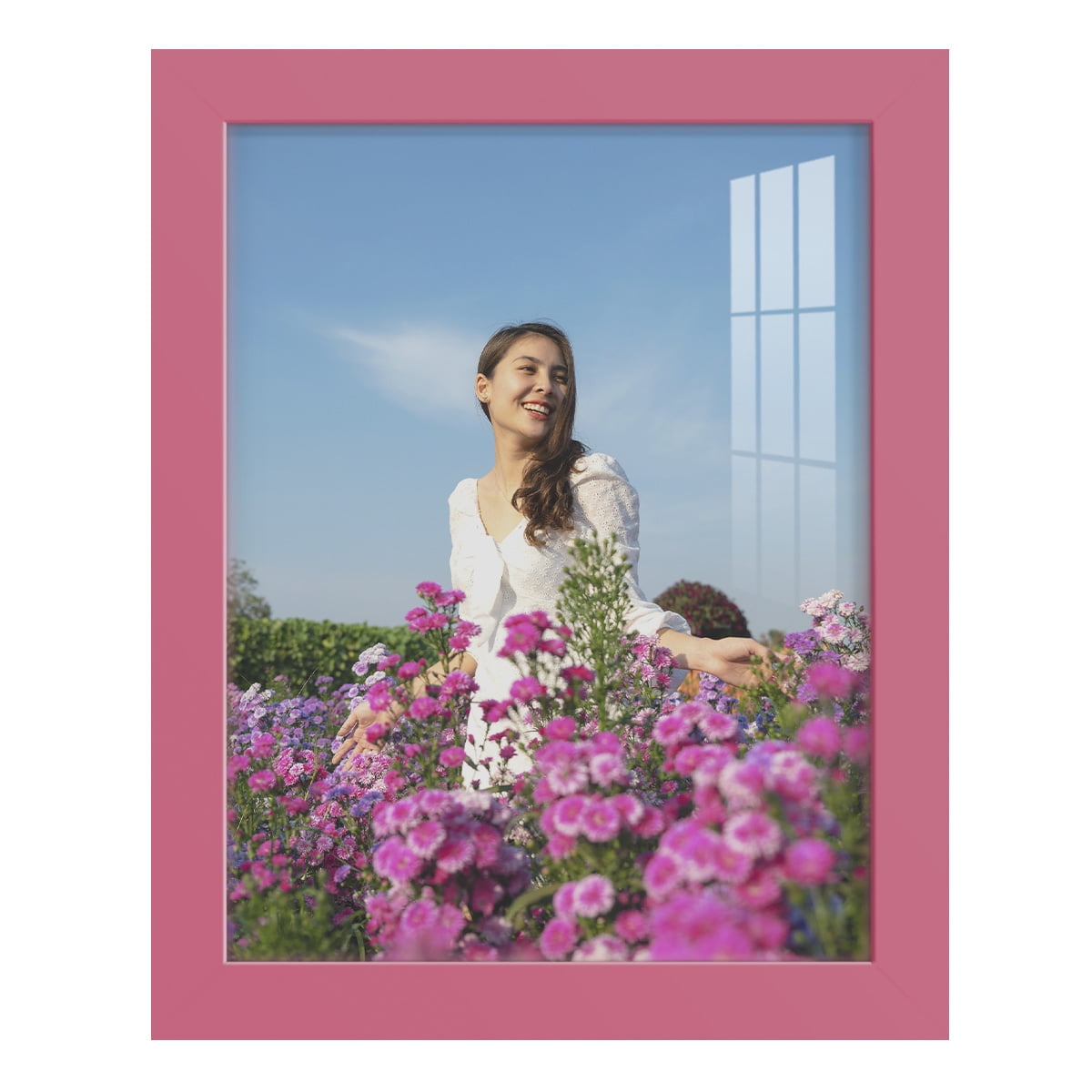Modern Real Wood 8x10 inch Picture Frame in Hot Pink