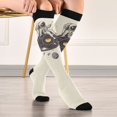 thumbnail image 5 of FORMRS Womens Knee High Socks Casual Long Thick Travel Daily Wear, 1 Pair, Beige Astronaut Planet, 5 of 6