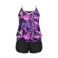 thumbnail image 4 of LYEAA Womens 3 Piece Tankini Swimsuits Colorblock Bathing Suit Tank Tops and Boyshorts Bottom Modest Swimwear, 4 of 8