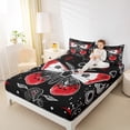 thumbnail image 4 of Homewish Vintage Gothic Moth Full Size Sheets,Boho Bohemain Theme Bed Sheets,Black Red Sheet Sets For Kids,Breathable Home Decor,4-Piece, 4 of 7