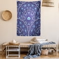 thumbnail image 2 of Navy Blue Tapestry, Circular and Floral alike Oriental Style Patterned Design Artwork, Wall Hanging for Bedroom Living Room Dorm Decor, 40W X 60L Inches, Navy Blue White and Blue, by Ambesonne, 2 of 5