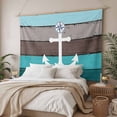 thumbnail image 3 of Coastal Anchor Large Tapestry for Bedroom Wall Hanging Tapestry, Turquoise Brown Country Wooden Grain Ceiling Backdrop Tapestries Poster Blanket Wall Decor for Teens Room Living Room Dorm 100" x 59", 3 of 8