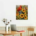 thumbnail image 2 of Shadudu Autumn Cardinals Sunflowers Canvas Decorative Print Painting 16 x 20 in/12 x 16 for Living Room Bedroom Home Office Wall Decor by Artist Buanfen Yu 12x16 in, 2 of 5