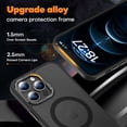 thumbnail image 5 of for iPhone 12 Case/iPhone 12 Pro Case Magnetic Compatible with MagSafe Slim Translucent Matte Phone Case Cover 6.1 inch (Black), 5 of 14
