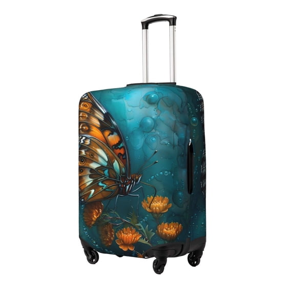 Vsdgher Elegant Butterfly And Flowers Luggage Cover Suitcase Cover Protector Anti-scratch Suitcase cover Fits 18-32 Inch Luggage(No luggage included)-Small