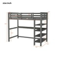thumbnail image 6 of Veryke Wood Twin-Size High Loft Beds Loft Beds with Corner Desk and Bookcase Under-Bed Storage, 6 of 9