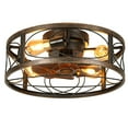 thumbnail image 7 of ModFusion 20" Rustic Caged Ceiling Fan with Lights, 8 Blades, Remote Control, 6-Speed Quiet Reversible Motor, Brown Black, 7 of 7
