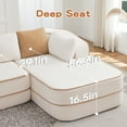 thumbnail image 6 of AOOWOW 77" Double Chaise Lounge Chair Indoor, Oversized Sectional Teddy Upholstered Boneless Sofa Bed, Deep Seat Sleeper Loveseat Reading Chairs, Cloud Sofas Couches, No Assembly Required (White), 6 of 12