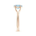 thumbnail image 3 of Angara Natural 1.5 Ct. Aquamarine Solitaire Ring in 14K Rose Gold for Women (Ring Size: 10), 3 of 10