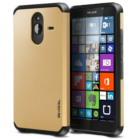 Lumia 640 XL Case, Evocel [Lightweight] [Slim Profile] [Dual Layer] [Smooth Finish] [Raised Lip] Armure Series Phone Case for Microsoft Lumia 640 XL, Gold Medal
