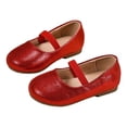 thumbnail image 6 of newwalpole Girls Glitter Dress Shoes Flower Wedding Mary Jane Ballet Flats with Strap Toddler/Little/Big Kids Red for Size 9.5, 6 of 6
