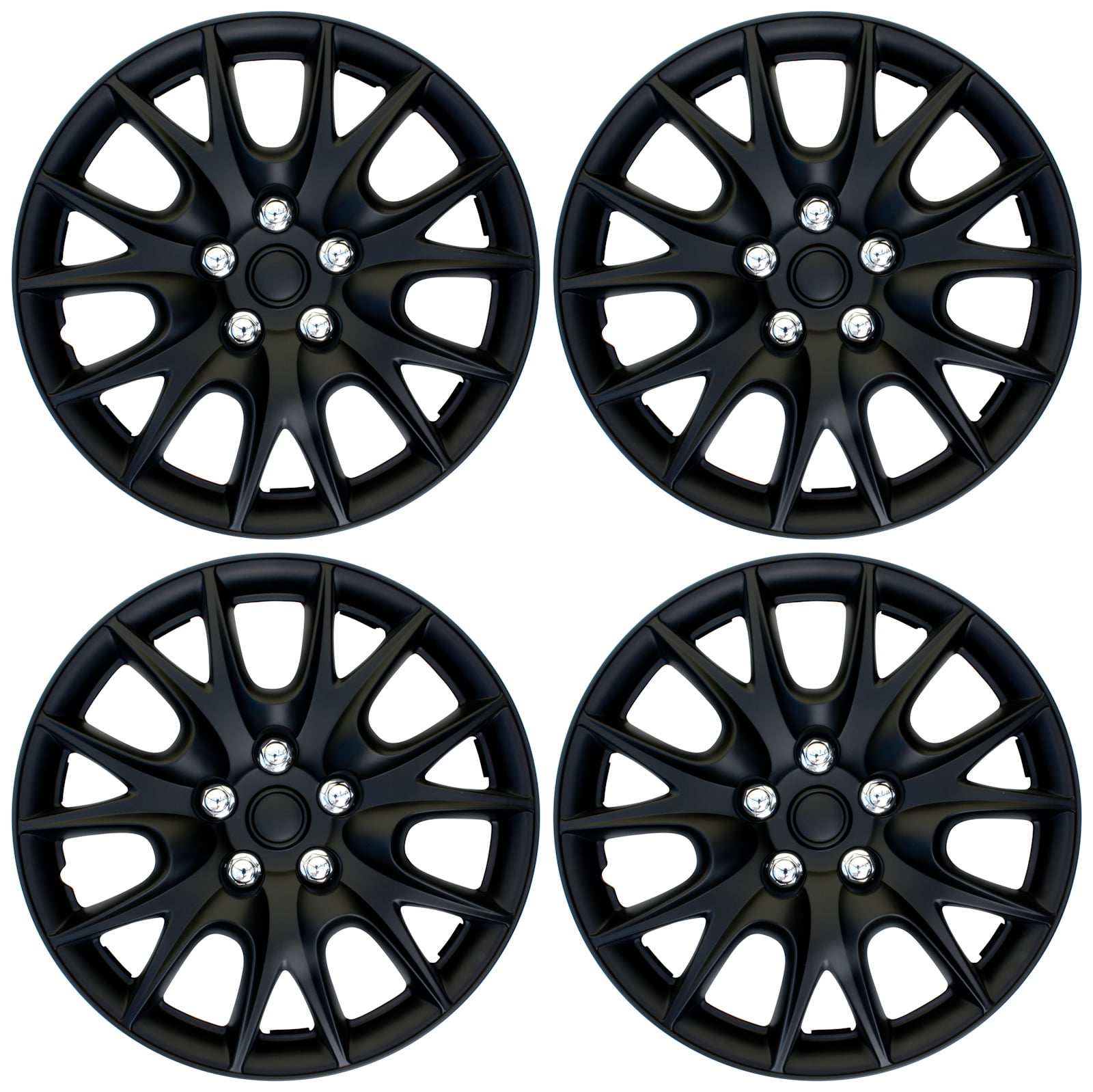 14'' Universal Fit ABS Plastic Wheel Trim Covers Stylish Hubcaps Set of 4 