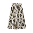 thumbnail image 3 of Vedolay Mini Skirt Womens Basic Soft Stretch Mid Midi Knee Length Flare Flowy Skirts,Navy One Size, 3 of 5