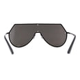 thumbnail image 2 of Color Mirror Futuristic Flat Top Shield Rimless Sunglasses Black Silver Mirror, 2 of 5