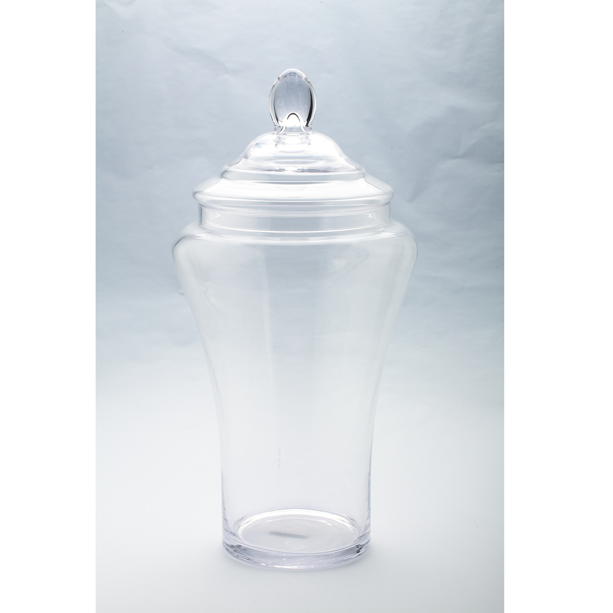 22” Clear HandBlown Glass Jar with Finial Lid