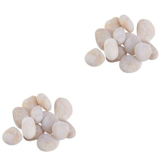 2 Count Hand- Painting Stones Gemstones Child White