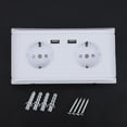 thumbnail image 4 of Power Outlet Socket, With Protective Plate 6.3x3.35x1.97in Double Eu Plug Sockets Multi-Functional EU Plug 250V Usb Port Design Wall Socket, For Hotel Home, 4 of 8