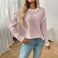 thumbnail image 2 of Texiao Cable Knit Sweater Women,Women's Casual Patchwork Contrast Color Long Sleeve Knit Sweater, 2 of 9