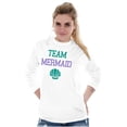 thumbnail image 5 of Team Mermaid Under the Seashell Cute Women's Long Sleeve T Shirt Brisco Brands S, 5 of 6