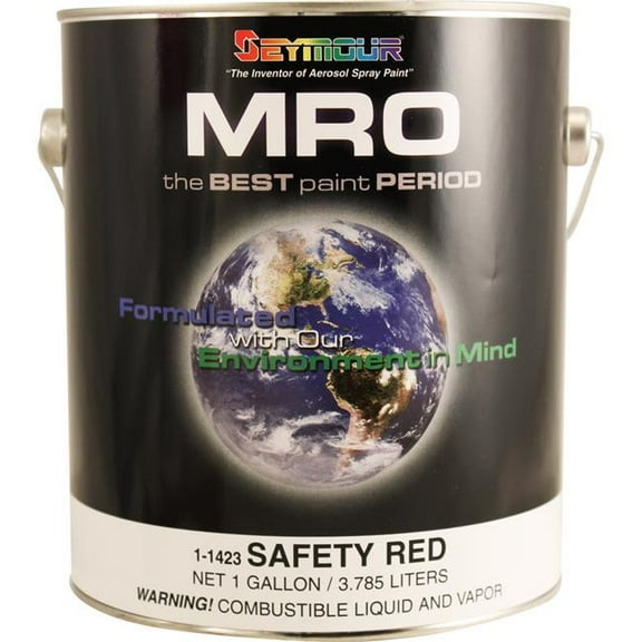 Seymour of Sycamore  1 gal Mro Industrial Coatings Enamel Paint - Gloss Safety Red - Pack of 4