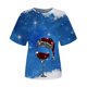 thumbnail image 2 of Gibobby Camiseta Navideña De La Mujer Camisetas de manga corta con cuello redondo y estampado lindo para mujer(Azul,M), 2 of 3